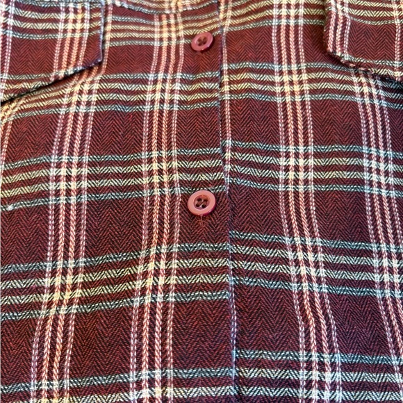 PrettyLittleThing Burgundy and White Plaid Shirt - Picture 7 of 8